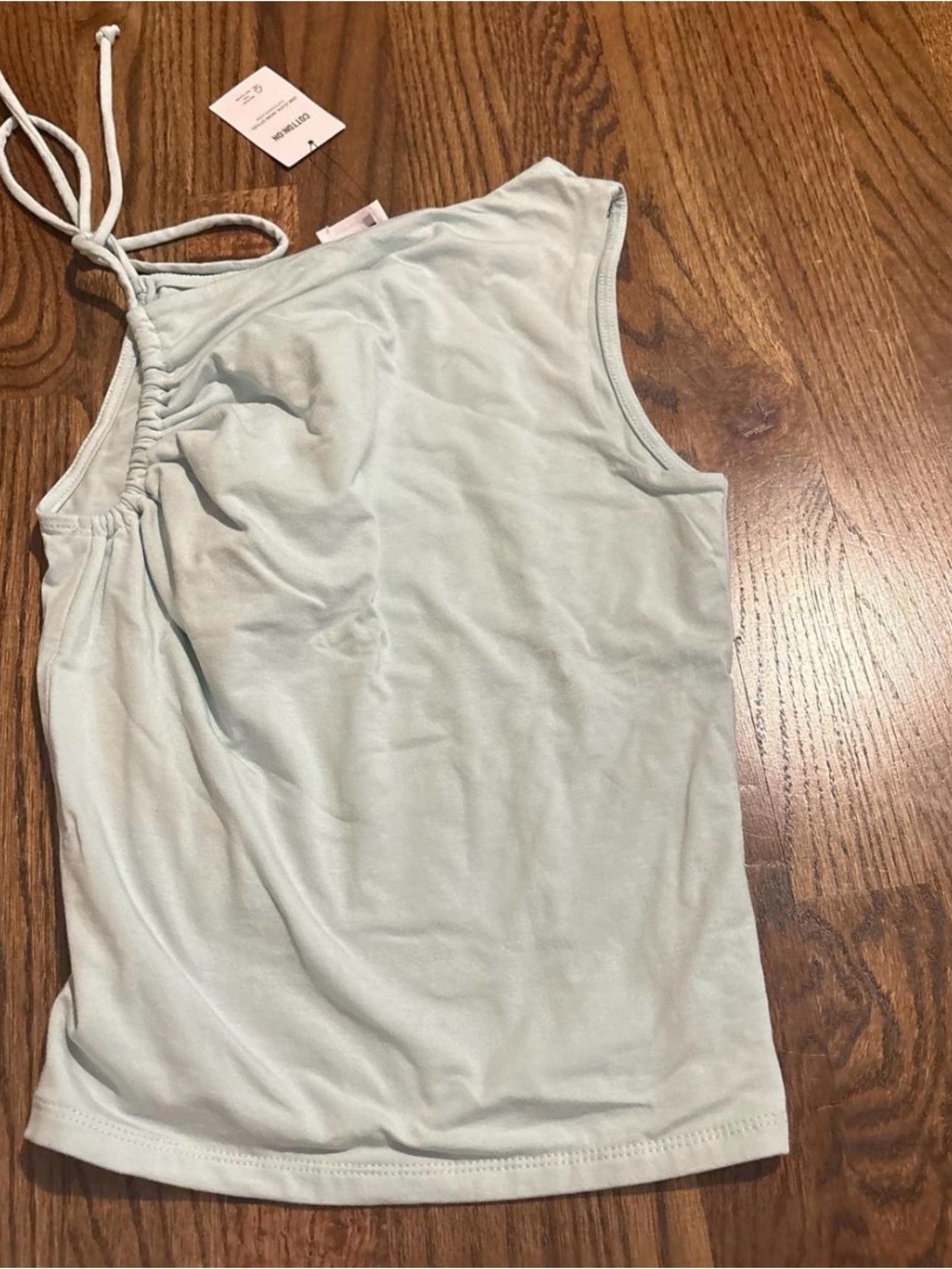 Cotton On Pale Blue One-Shoulder Tie Tank